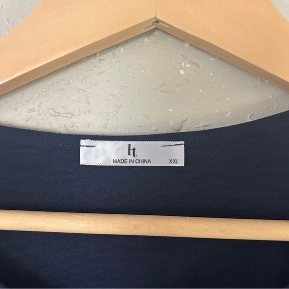 Elegant Navy Ruffle Sleeve Dress Casual Formal Lightweight Mini Summer XXL - Picture 2 of 7